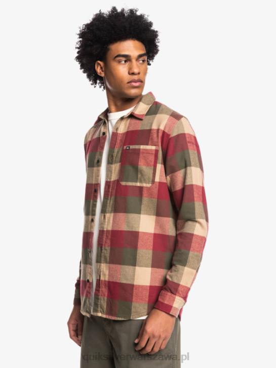 mężczyźni Quiksilver flanelowa koszula z długim rękawem marki Motherfly 4DBV1571 matka z rubinowego wina