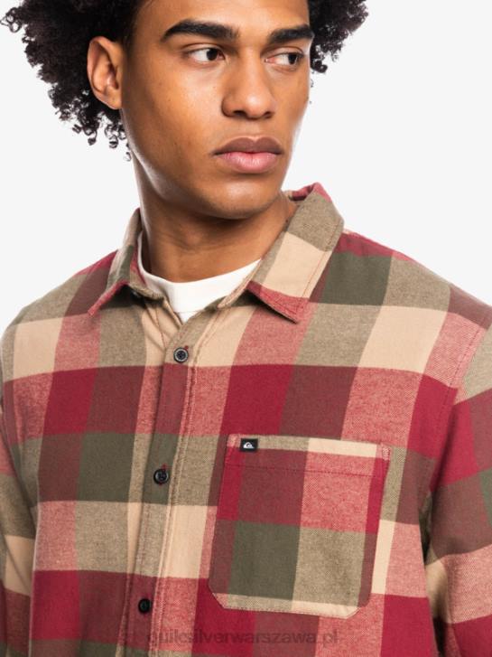 mężczyźni Quiksilver flanelowa koszula z długim rękawem marki Motherfly 4DBV1571 matka z rubinowego wina