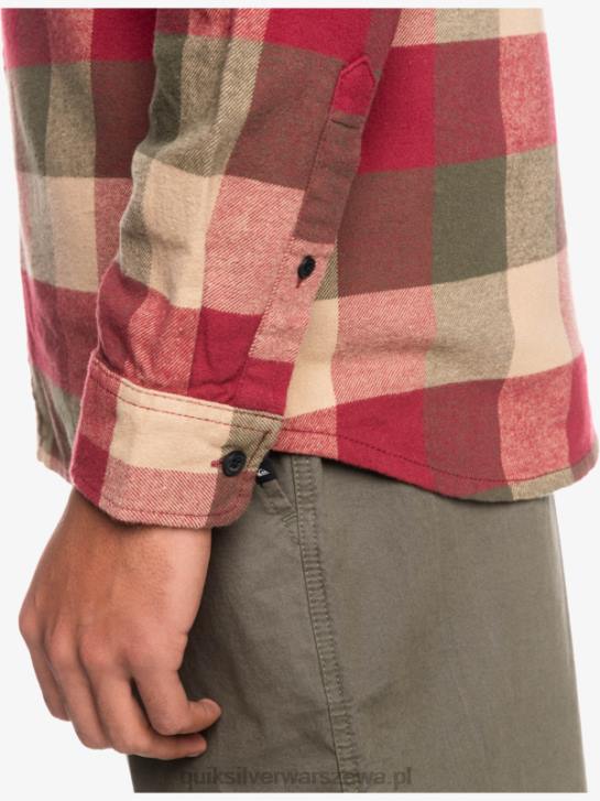 mężczyźni Quiksilver flanelowa koszula z długim rękawem marki Motherfly 4DBV1571 matka z rubinowego wina