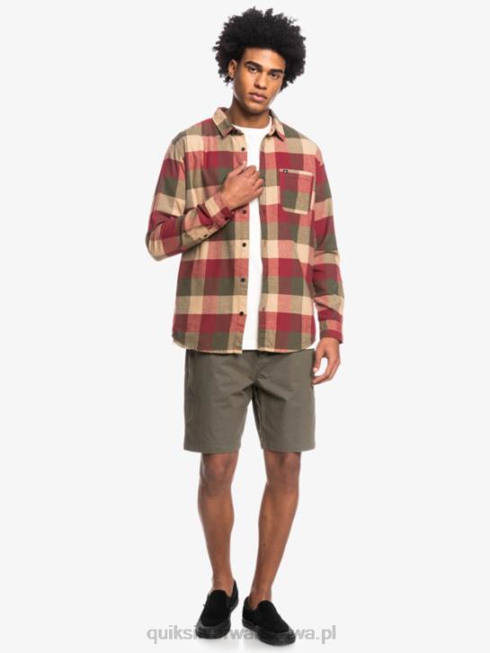mężczyźni Quiksilver flanelowa koszula z długim rękawem marki Motherfly 4DBV1571 matka z rubinowego wina