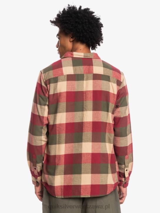 mężczyźni Quiksilver flanelowa koszula z długim rękawem marki Motherfly 4DBV1571 matka z rubinowego wina