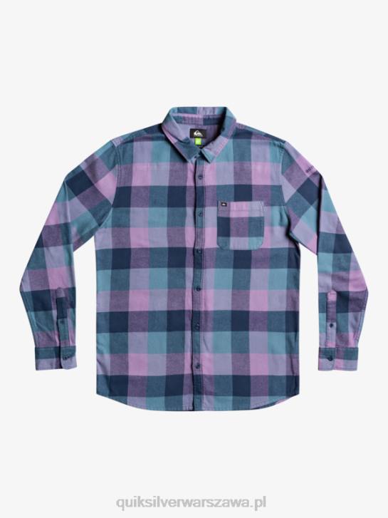 mężczyźni Quiksilver flanelowa koszula z długim rękawem marki Motherfly 4DBV1572 niebieska mucha z insygniami