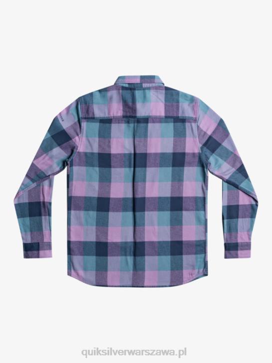 mężczyźni Quiksilver flanelowa koszula z długim rękawem marki Motherfly 4DBV1572 niebieska mucha z insygniami
