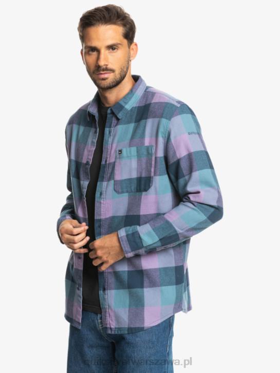 mężczyźni Quiksilver flanelowa koszula z długim rękawem marki Motherfly 4DBV1572 niebieska mucha z insygniami