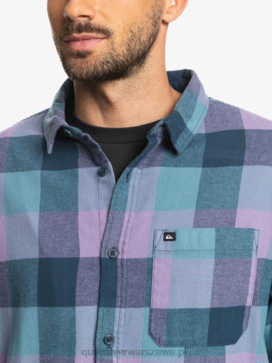 mężczyźni Quiksilver flanelowa koszula z długim rękawem marki Motherfly 4DBV1572 niebieska mucha z insygniami