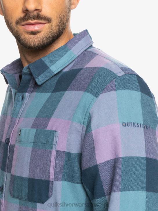 mężczyźni Quiksilver flanelowa koszula z długim rękawem marki Motherfly 4DBV1572 niebieska mucha z insygniami