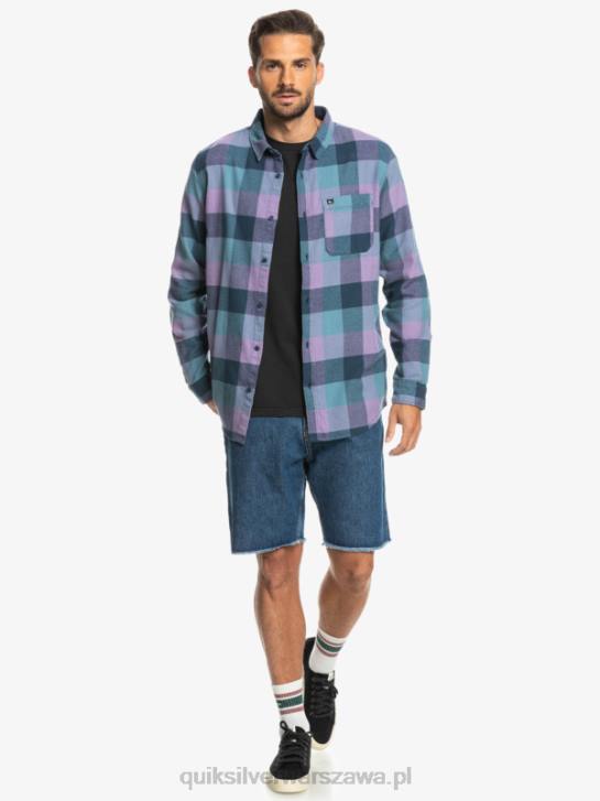 mężczyźni Quiksilver flanelowa koszula z długim rękawem marki Motherfly 4DBV1572 niebieska mucha z insygniami