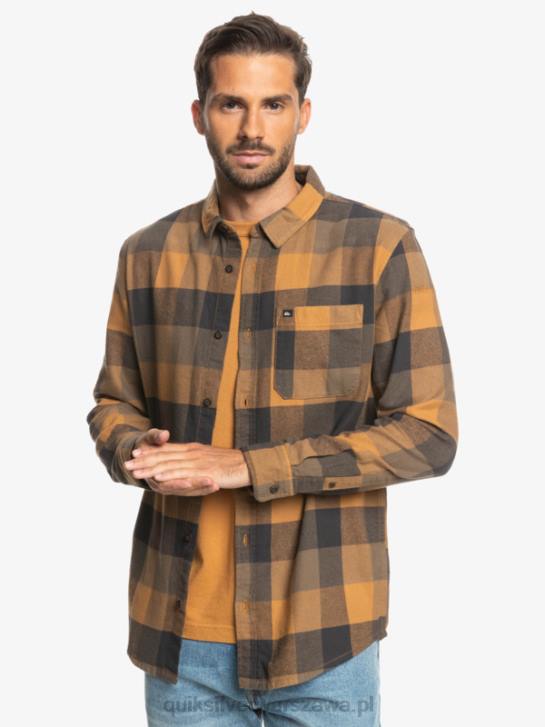 mężczyźni Quiksilver flanelowa koszula z długim rękawem marki Motherfly 4DBV1574 motyl z brązowego cukru