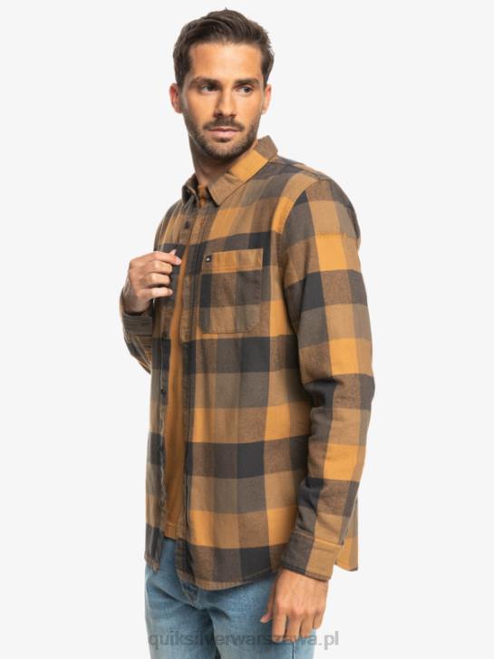 mężczyźni Quiksilver flanelowa koszula z długim rękawem marki Motherfly 4DBV1574 motyl z brązowego cukru