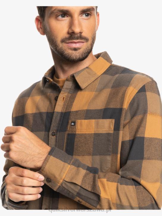 mężczyźni Quiksilver flanelowa koszula z długim rękawem marki Motherfly 4DBV1574 motyl z brązowego cukru
