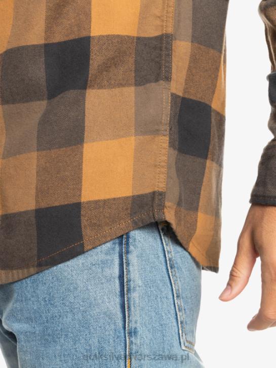 mężczyźni Quiksilver flanelowa koszula z długim rękawem marki Motherfly 4DBV1574 motyl z brązowego cukru