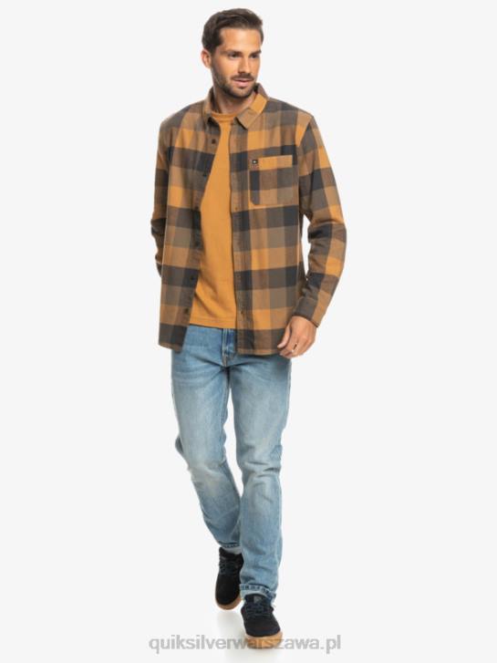 mężczyźni Quiksilver flanelowa koszula z długim rękawem marki Motherfly 4DBV1574 motyl z brązowego cukru