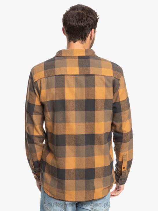 mężczyźni Quiksilver flanelowa koszula z długim rękawem marki Motherfly 4DBV1574 motyl z brązowego cukru
