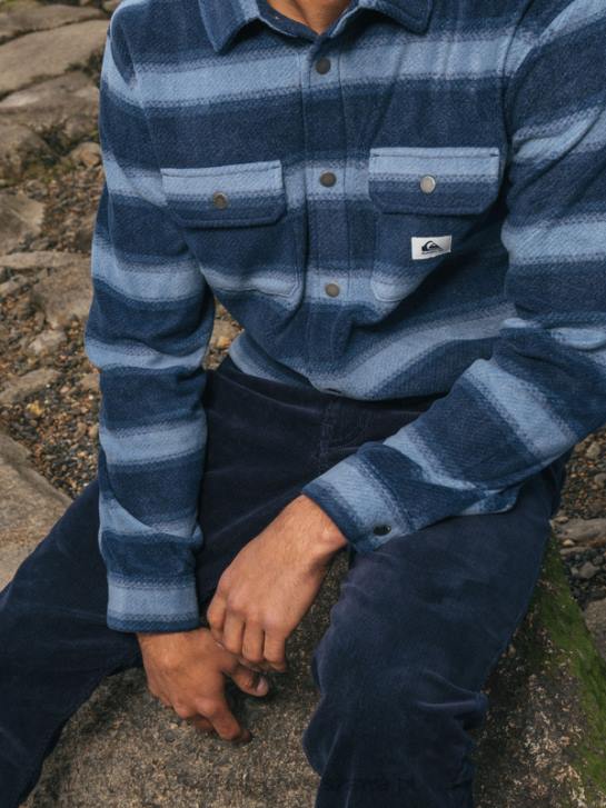 mężczyźni Quiksilver flanelowa koszula z długimi rękawami surf day 4DBV1556 granatowa marynarka flanelowa w paski