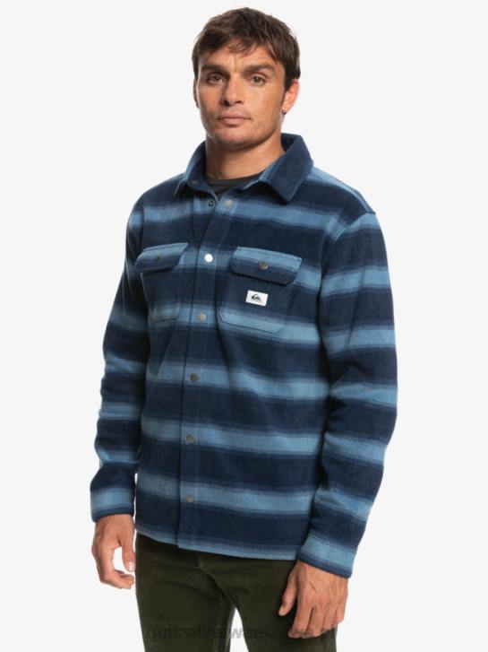 mężczyźni Quiksilver flanelowa koszula z długimi rękawami surf day 4DBV1556 granatowa marynarka flanelowa w paski