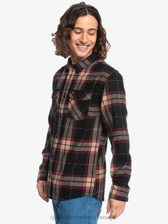 mężczyźni Quiksilver flanelowa koszula z długimi rękawami w kolorze lipy 4DBV1428 strecz z czarnej lipy