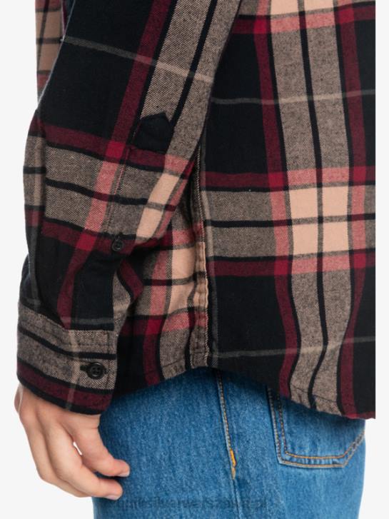 mężczyźni Quiksilver flanelowa koszula z długimi rękawami w kolorze lipy 4DBV1428 strecz z czarnej lipy