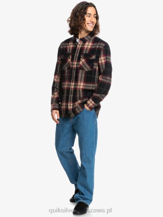 mężczyźni Quiksilver flanelowa koszula z długimi rękawami w kolorze lipy 4DBV1428 strecz z czarnej lipy