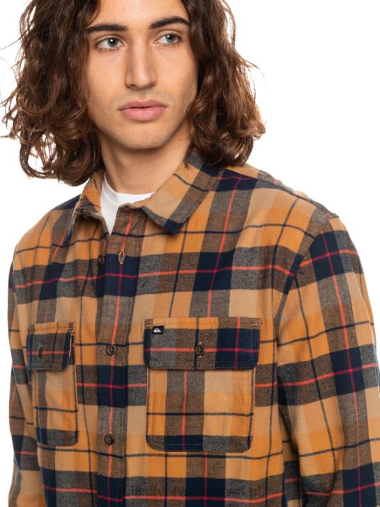 mężczyźni Quiksilver koszula kinsale ze stretchem z długimi rękawami 4DBV1506 kinsale z brązowego cukru