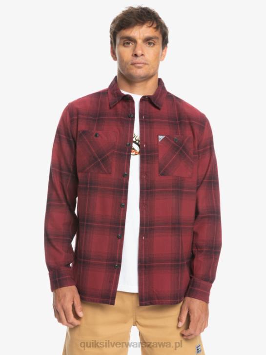 mężczyźni Quiksilver koszula saturn w kratę z długim rękawem 4DBV1691 rubinowe wino saturn
