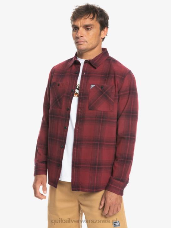 mężczyźni Quiksilver koszula saturn w kratę z długim rękawem 4DBV1691 rubinowe wino saturn