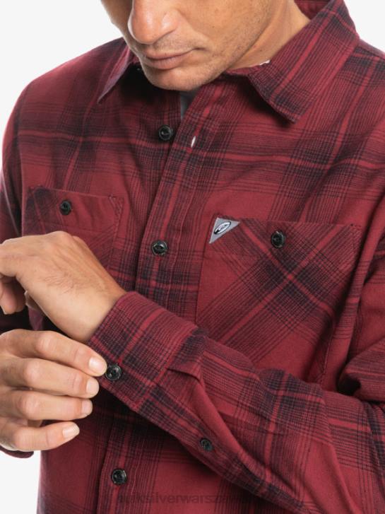mężczyźni Quiksilver koszula saturn w kratę z długim rękawem 4DBV1691 rubinowe wino saturn