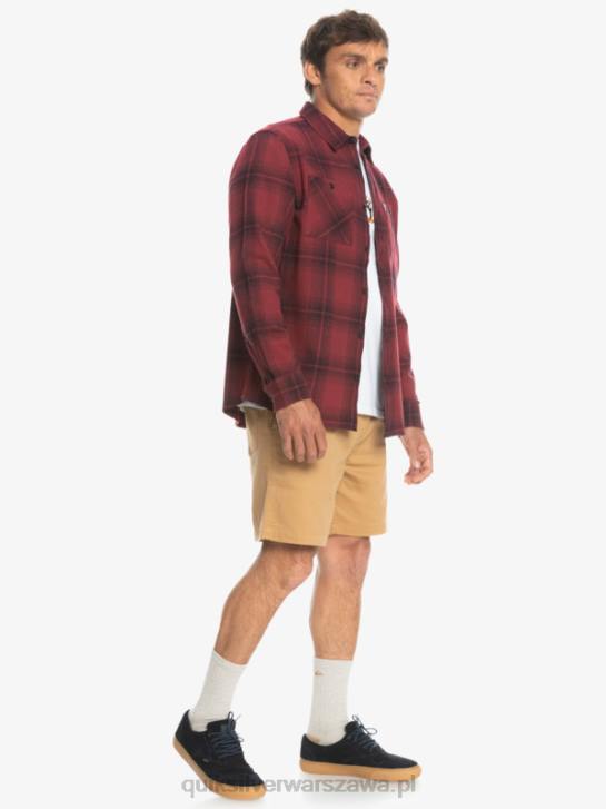 mężczyźni Quiksilver koszula saturn w kratę z długim rękawem 4DBV1691 rubinowe wino saturn