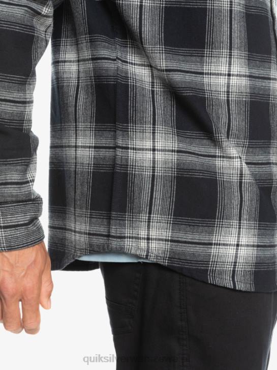 mężczyźni Quiksilver koszula saturn w kratę z długim rękawem 4DBV1692 czarny Saturn