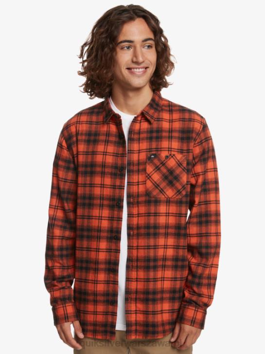 mężczyźni Quiksilver koszula z długimi rękawami Hatton 4DBV1559 kapelusz w kolorze palonej ochry