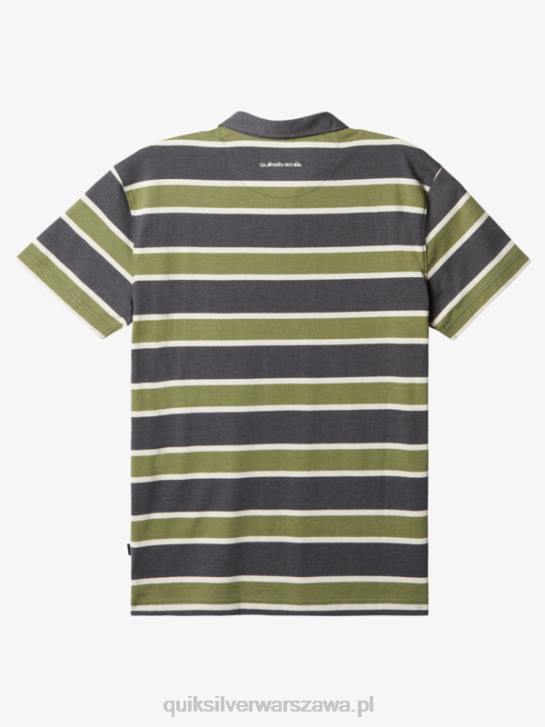 mężczyźni Quiksilver koszulka polo z krótkim rękawem w paski 4DBV1623 asfalt w paski lite 3