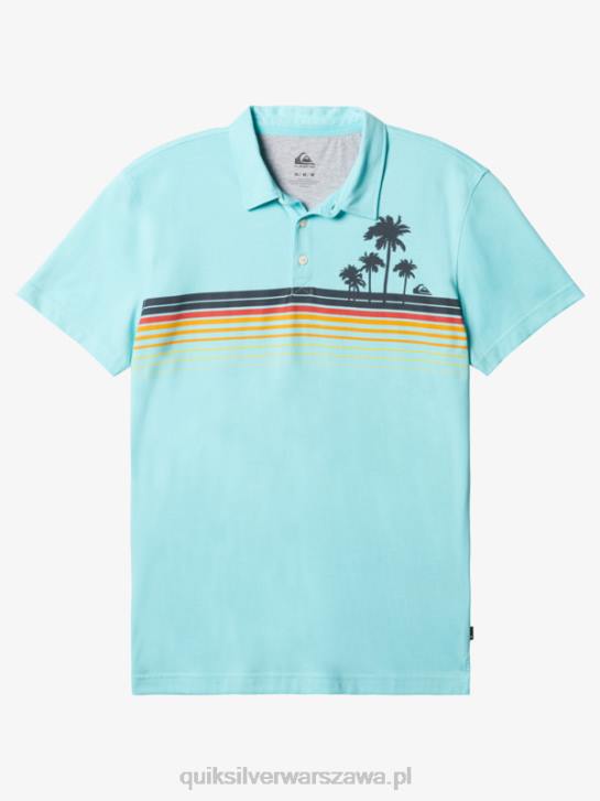 mężczyźni Quiksilver koszulka polo z krótkim rękawem w paski 4DBV749 anioł niebieski
