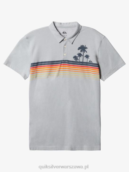 mężczyźni Quiksilver koszulka polo z krótkim rękawem w paski 4DBV750 śnieg z deszczem