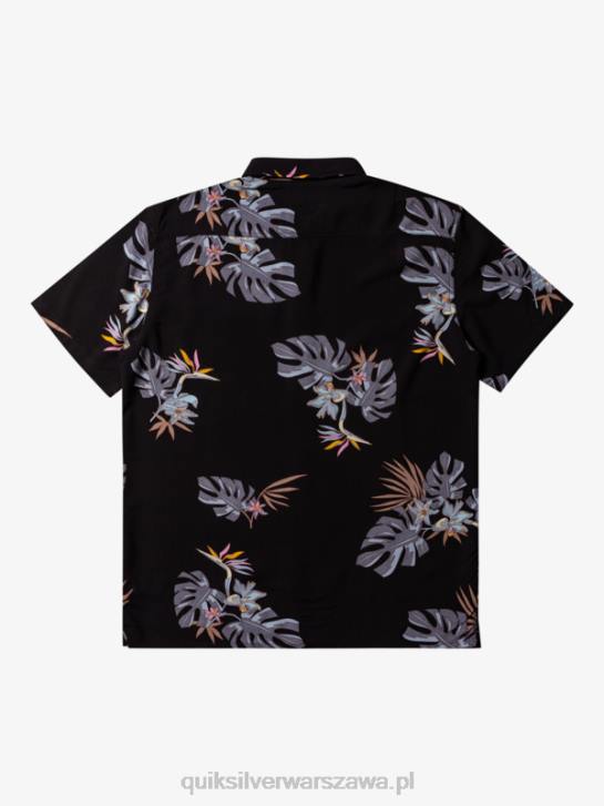 mężczyźni Quiksilver kwiecistą koszulę z krótkim rękawem 4DBV649 czarne kwiatki ss