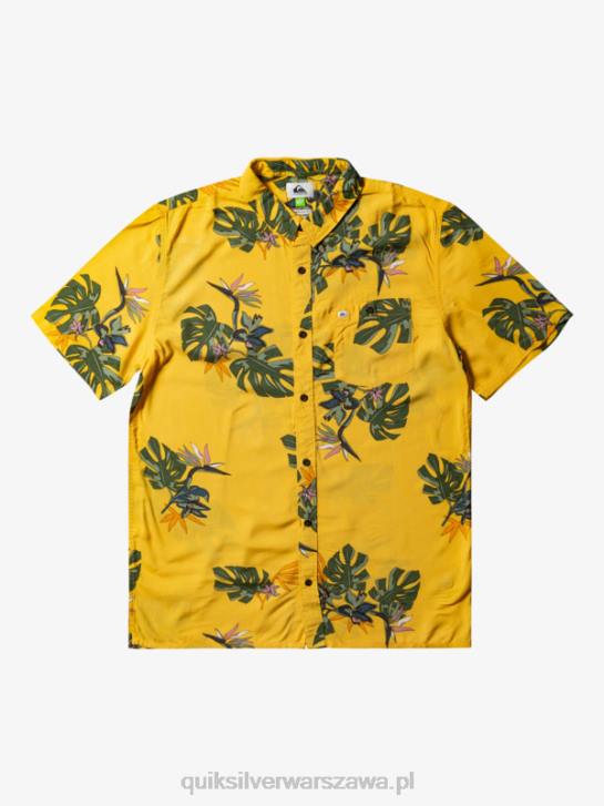 mężczyźni Quiksilver kwiecistą koszulę z krótkim rękawem 4DBV651 żółtko kwiatowy ss