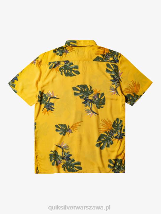 mężczyźni Quiksilver kwiecistą koszulę z krótkim rękawem 4DBV651 żółtko kwiatowy ss