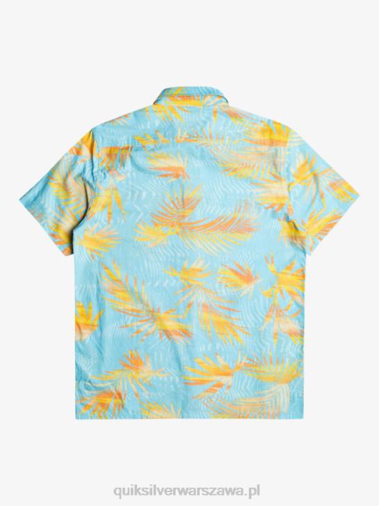 mężczyźni Quiksilver podarta bawełniana koszula z krótkim rękawem 4DBV1240 rozdarty błękit nieba
