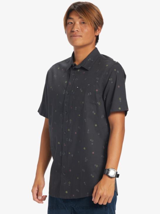 mężczyźni Quiksilver pokojowa koszula z krótkim rękawem 4DBV589 asfalt pokojowy rave ss