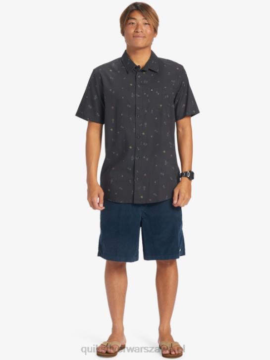mężczyźni Quiksilver pokojowa koszula z krótkim rękawem 4DBV589 asfalt pokojowy rave ss