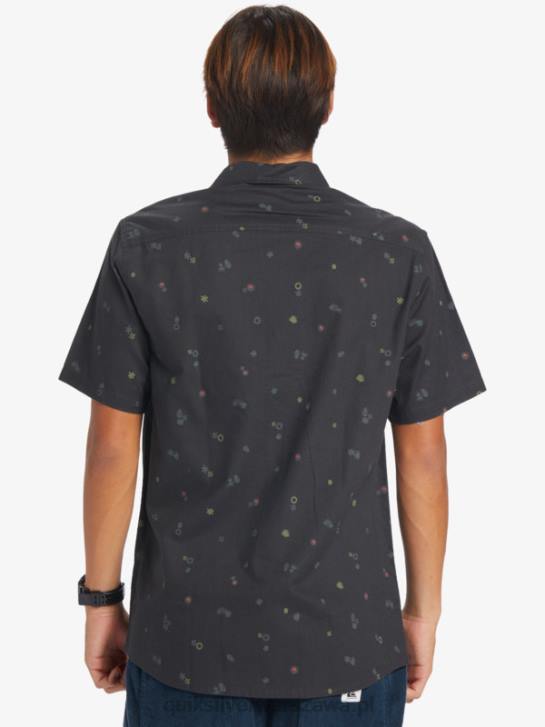 mężczyźni Quiksilver pokojowa koszula z krótkim rękawem 4DBV589 asfalt pokojowy rave ss