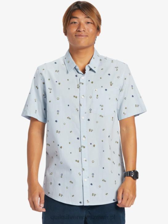 mężczyźni Quiksilver pokojowa koszula z krótkim rękawem 4DBV591 niebiański niebieski pokojowy rave s