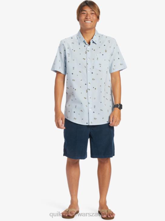 mężczyźni Quiksilver pokojowa koszula z krótkim rękawem 4DBV591 niebiański niebieski pokojowy rave s