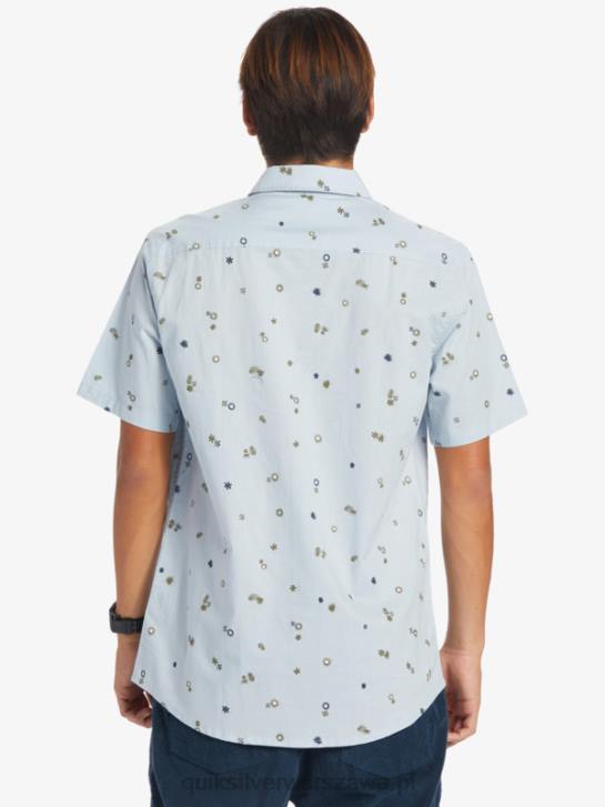 mężczyźni Quiksilver pokojowa koszula z krótkim rękawem 4DBV591 niebiański niebieski pokojowy rave s