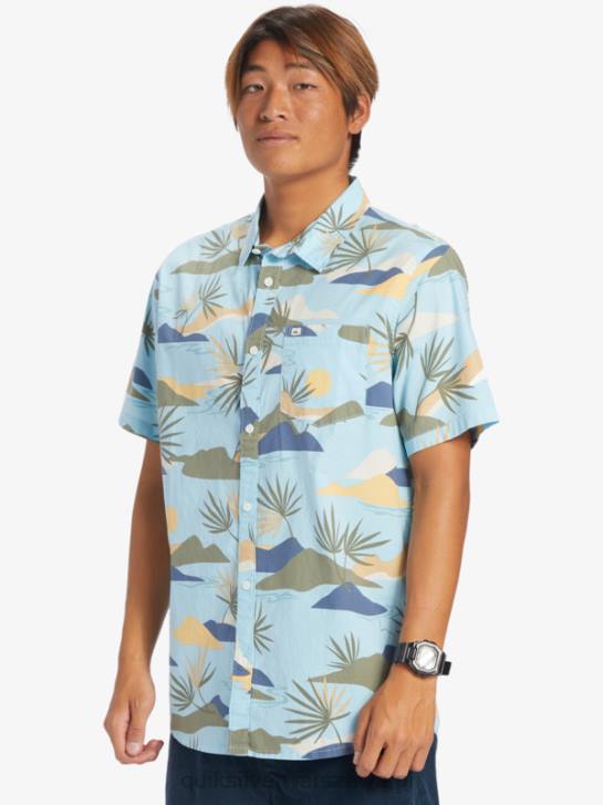 mężczyźni Quiksilver powolna oszołomiona koszulka z krótkim rękawem 4DBV665 błękitne powolne oszołomienie ss