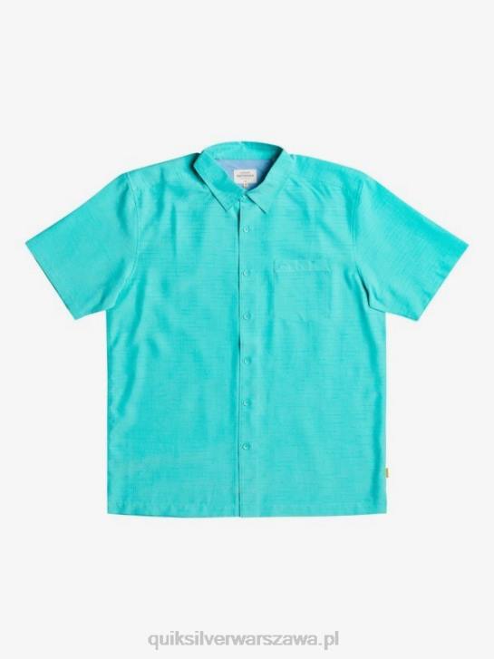 mężczyźni Quiksilver przeciwzmarszczkowa koszula waterman centinela premium 4DBV1308 niebieska turkusowa centinella