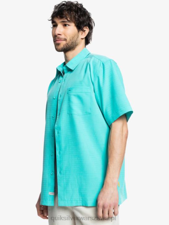 mężczyźni Quiksilver przeciwzmarszczkowa koszula waterman centinela premium 4DBV1308 niebieska turkusowa centinella