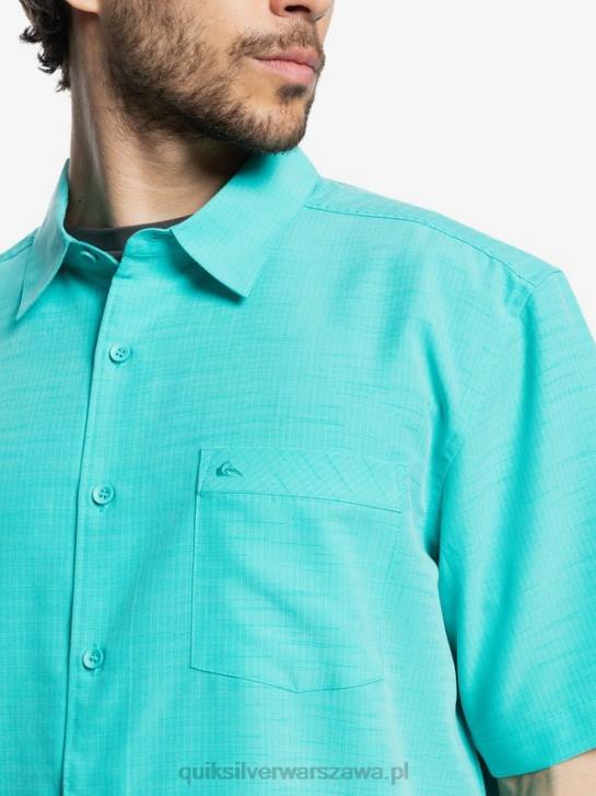 mężczyźni Quiksilver przeciwzmarszczkowa koszula waterman centinela premium 4DBV1308 niebieska turkusowa centinella