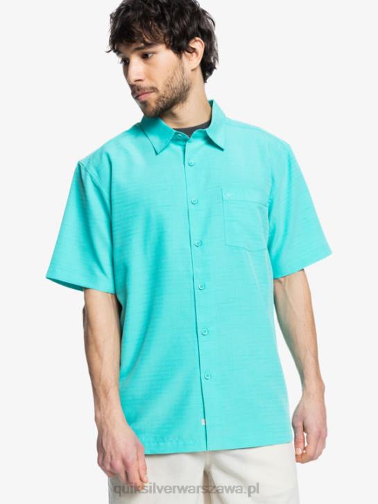 mężczyźni Quiksilver przeciwzmarszczkowa koszula waterman centinela premium 4DBV1308 niebieska turkusowa centinella