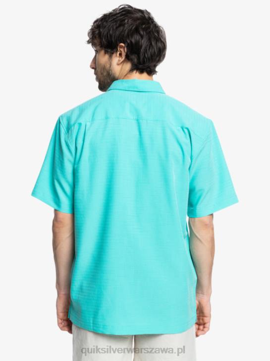 mężczyźni Quiksilver przeciwzmarszczkowa koszula waterman centinela premium 4DBV1308 niebieska turkusowa centinella