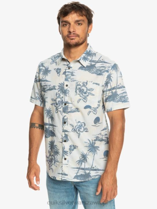 mężczyźni Quiksilver przewiewna bawełniana koszulka z krótkim rękawem 4DBV1368 brzozowy przepływ powietrza