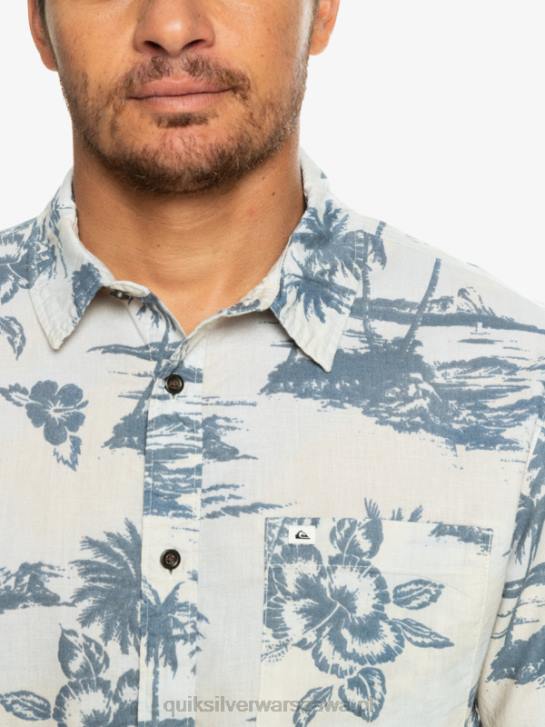 mężczyźni Quiksilver przewiewna bawełniana koszulka z krótkim rękawem 4DBV1368 brzozowy przepływ powietrza